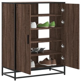 barna tölgy színű szerelt fa és fém cipőszekrény 75x38x97,5 cm