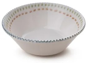 12 darabos, élénk színű porcelán étkészlet