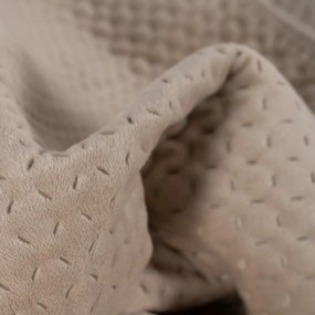 Bézs bársony steppelt ágytakaró 240x260 cm – Ixia