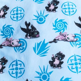 Kék pamut gyerek ágyneműhuzat babaágyhoz 100x135 cm How to Train Your Dragon "Babies" – Jerry Fabrics