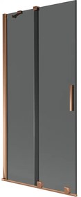 Mexen Velar, 2 szárnyas eltolható kádparaván 90 x 150 cm, 8mm szürke üveg, rózsaszín arany, 896-090-000-41-60