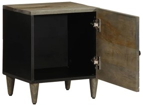 2 db világosszürke tömör mangófa éjjeliszekrény 40 x 33 x 46 cm