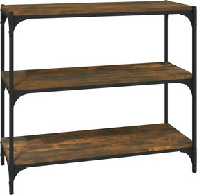 vidaXL füstös tölgy szerelt fa és acél könyvszekrény 80 x 33 x 70,5 cm