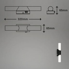 Briloner 2111-015 - LED fürdőszobai tükörvilágítás LED/6,5W/230V 32 cm fekete