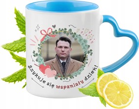 Sławomir Mentzen Kék Bögre Szív Alakú Füllel Ajándék