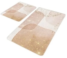 Bézs bársony fürdőszobai kilépő szett 2 db-os 60x100 cm – Mila Home