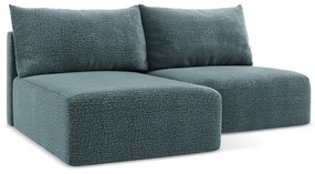 Türkiz kinyitható-tárolóhelyes sarokkanapé (bal oldali) Kalena – Makamii