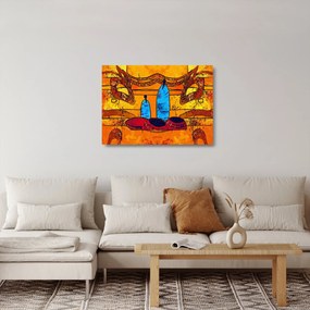 Kép - Ősi festészet (üvegen) (70x50 cm)