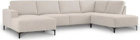 Bézs zsenília sarokkanapé (jobb oldali-U alakú) Fabian – Scandic