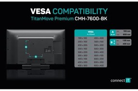 CONNECT IT CMH-7600-BK - Fali tartó TV-hez 32-70” fekete