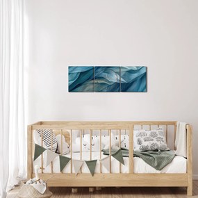 Kép - Kék és fehér fodrok (órával) (90x30 cm)