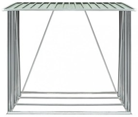 zöld horganyzott acél kerti tűzifatároló 163 x 83 x 154 cm