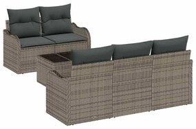 vidaXL Kerti Kanapé Szett Szürke polirattan