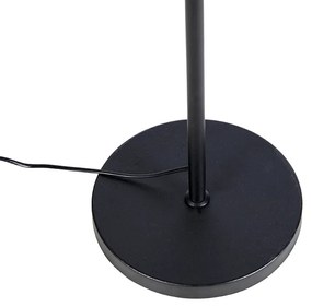 Fekete állólámpa bársony árnyékolóval páva mintával aranyozott 35 cm - Parte