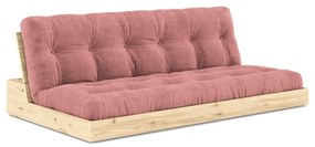 Rózsaszín kordbársony kinyitható kanapé 196 cm Base – Karup Design