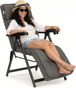 Kerti Napozóágy Párnával Összecsukható fotel lábtartóval Erős 130 kg-ig