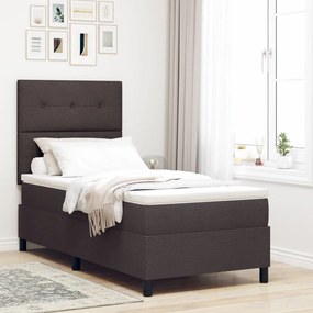 Box Spring ágy matraccal sötétbarna egyszemélyes szövet