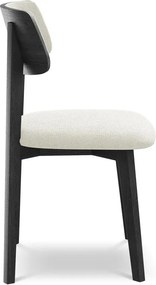 Krémszínű tömörfa étkezőszék Niu – Makamii