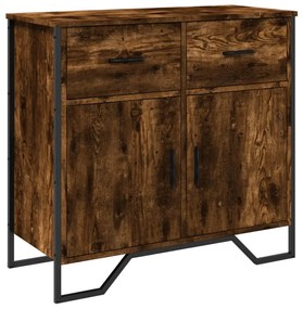 füstös tölgy színű szerelt fa tálalószekrény 79,5x35,5x74,5 cm