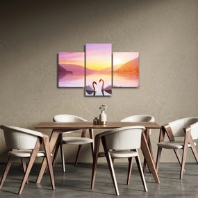 Szerelmes hattyúk képe (90x60 cm)