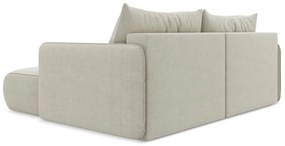 Krémszínű kinyitható-tárolóhelyes sarokkanapé (jobb oldali) Nanea – Makamii