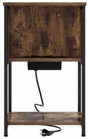 Éjjeliszekrény 2 pcs Füstölt tölgy 38 x 31 x 61 cm Faanyag