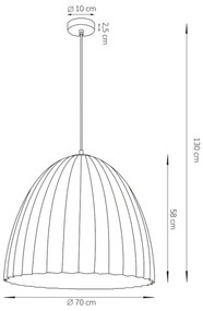 Csillár zsinóron TELMA 1xE27/60W/230V átm. 70 cm fekete/arany