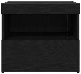 LED világítással felszerelt éjjeli szekrények 2 db Fekete tölgy 50x40x45 cm