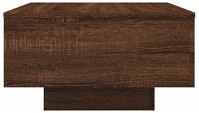 barna tölgyszínű dohányzóasztal LED-lámpákkal 55 x 55 x 31 cm