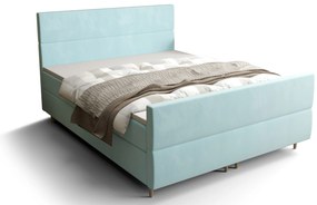 Franciaágy Boxspring 140 cm Flu plus (világoskék) (matraccal és tárolóhellyel). 1046567