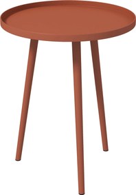 Outsunny Kerti Oldalsó Asztal, időjárásálló kültéri asztal emelt peremmel, fém erkélyasztal, kerek dohányzóasztal 20 kg-ig terhelhető, Ø40x50H cm, kül