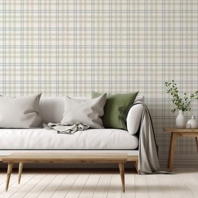 Arthouse Signature 2 Countryside Check bézs-kék kockás vinyl tapéta – 294606