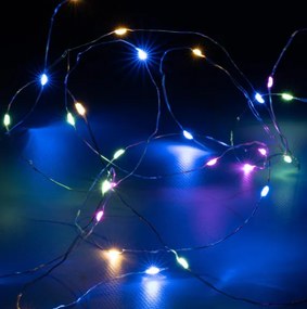 LED fényfüzér 3 x 40 LED színes időzítős beltéri 4 m