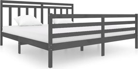 vidaXL szürke tömör fa ágykeret 200 x 200 cm