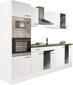 Yorki 270 konyhabútor fehér korpusszal, selyemfényű fehér fronttal