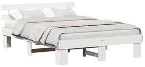 Ágykeret fejtámlával Fehér 160 x 200 cm