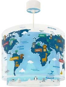 Dalber 40672 - WORLD gyerekszoba csillár 1xE27/15W/230V kék