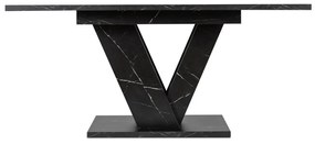 Fekete Márványhatású Bővíthető Étkezőasztal. CLARK 120-160 cm