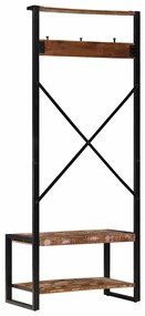tömör újrahasznosított fa ruhatartó állvány 80x40x190 cm