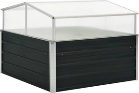 vidaXL antracitszürke horganyzott acél melegház 100 x 100 x 77 cm