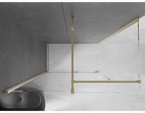 Mexen Velar, zuhanykabin tolóajtóval 150 (ajtó) x 90 (fal) cm, 8mm átlátszó üveg, arany fényes, 871-150-090-01-50