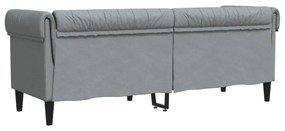 világosszürke 3 személyes szövet Chesterfield kanapé