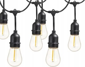 LED kültéri dekorációs füzér 10xE27/1W/230V 10,94 m IP44 fekete