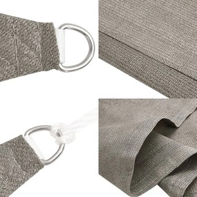 világosszürke négyszögletű HDPE napvitorla 160 g/m² 6x7 m