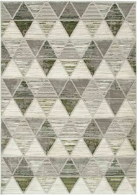 240x330 cm Csillogó Szőnyeg Háromszögekkel Szürke Zöld