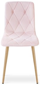 AKCIÓ Világos rózsaszín bársony étkezőszék LIBRA II. osztály