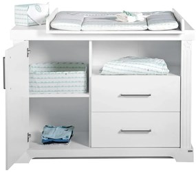 Fehér alacsony gyerek komód pelenkázó feltéttel 120x98 cm Maxi – Roba