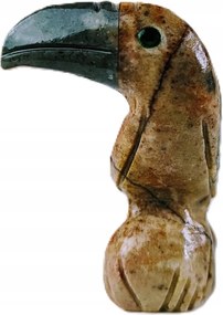 Tukán figura Az öröm szimbóluma Tukán Természetes kő Faragott 4 cm Madár