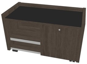 Verno mobil konténer 100 x 50 cm üveggel, bal, antracit tölgy / fekete
