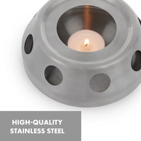 Klarstein Sencha, formatervezett teáskancsó, melegítővel, 1,3 L, Hibiscus rozsdamentes acélból, szűrő